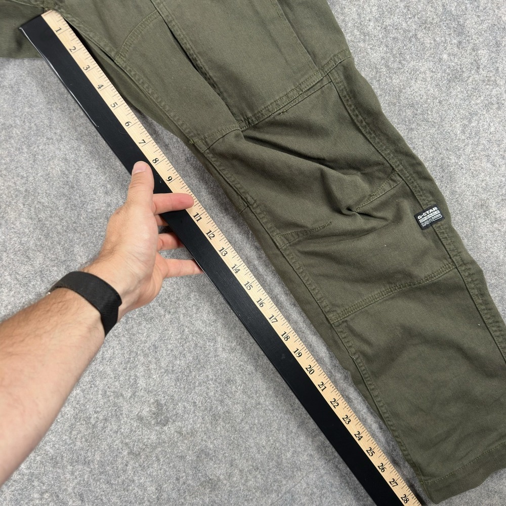G-Star RAW Pants Mens 35x29 (Tag 32x32) Green Cargo 3D Regular Tapered Denim - Picture 8 of 16
